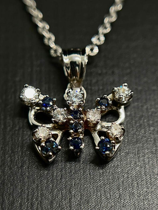 Discover the Elegance of Our Handmade 14K White Gold Butterfly Pendant - Lukali & Company