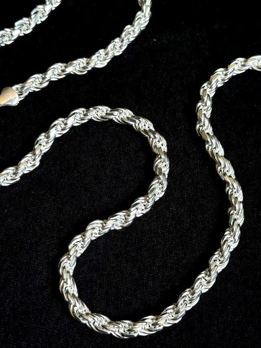 Solid 925 Sterling Silver Rope Chain | Lukali & Co