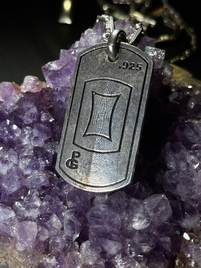 Textured Tag Pendant – Solid Silver