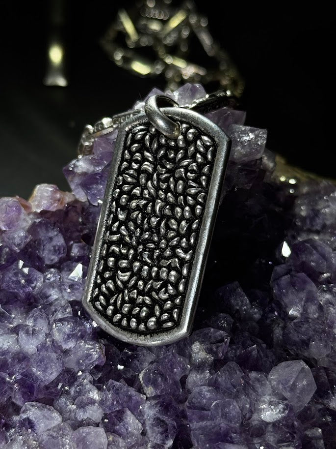 Textured Tag Pendant – Solid Silver