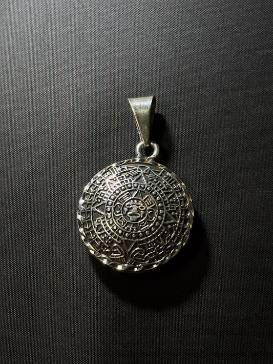 Aztec Warrior Pendant -- Solid Silver