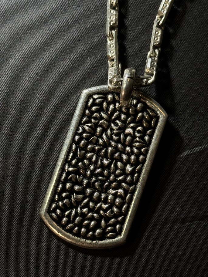 Textured Tag Pendant – Solid Silver