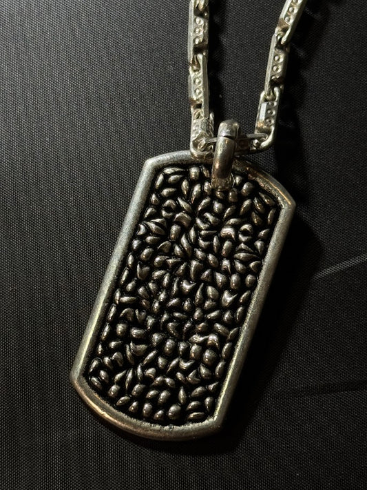 Textured Tag Pendant – Solid Silver
