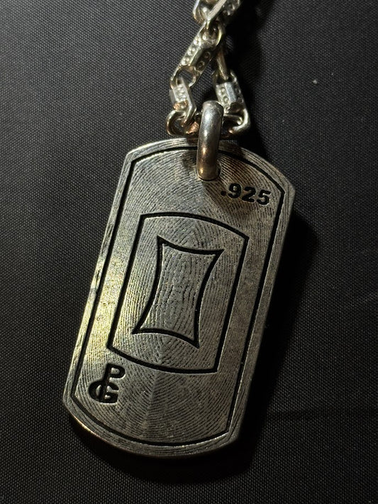 Textured Tag Pendant – Solid Silver