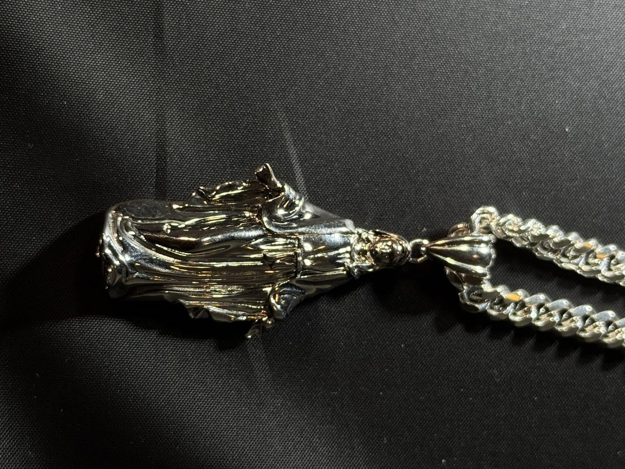 Virgin Mary Pendant -- Solid Silver