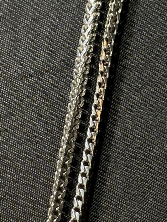 Sterling silver Franco chain — dense square-woven links · Lukali & Co