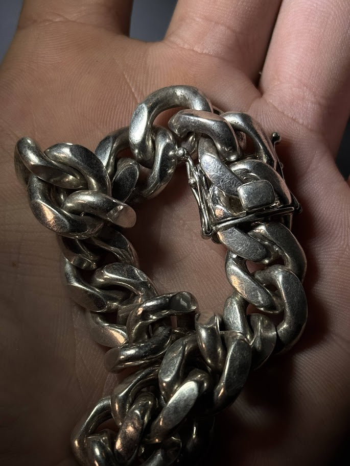 10.9mm Silver Cuban Link Bracelet