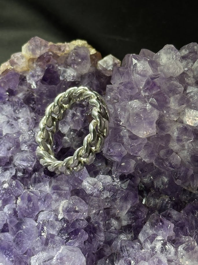 Cuban Link Ring -- Solid Silver -- Handmade