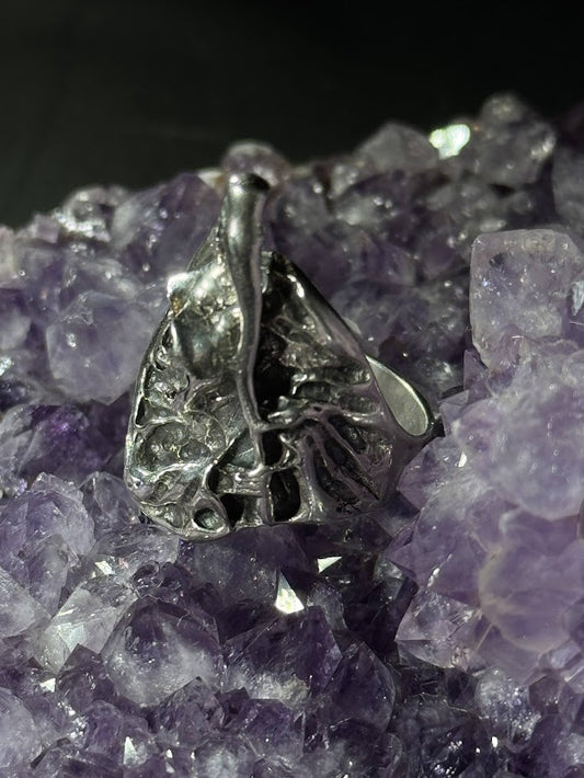 Grim Reaper Ring -- Solid Silver