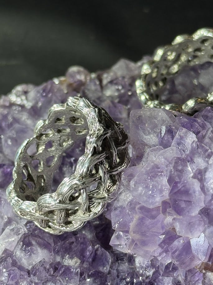 Woven Core Ring -- Solid Silver