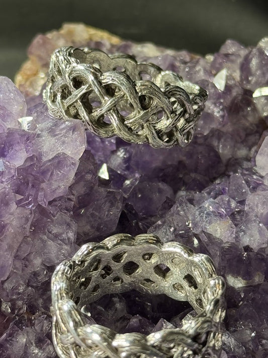 Woven Core Ring -- Solid Silver