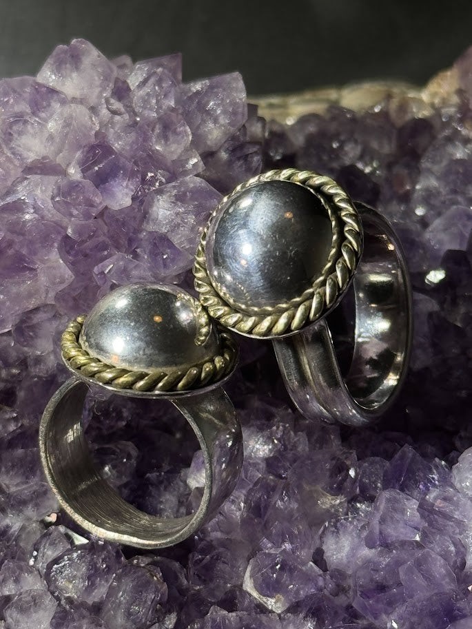 Dome Crown Ring -- Solid Silver