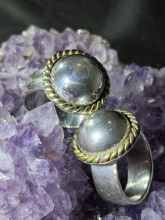 Dome Crown Ring -- Solid Silver