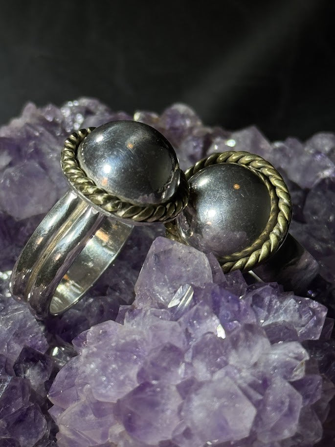Dome Crown Ring -- Solid Silver