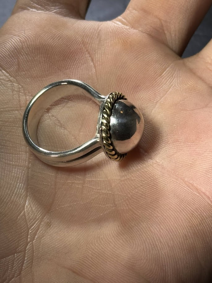 Dome Crown Ring -- Solid Silver