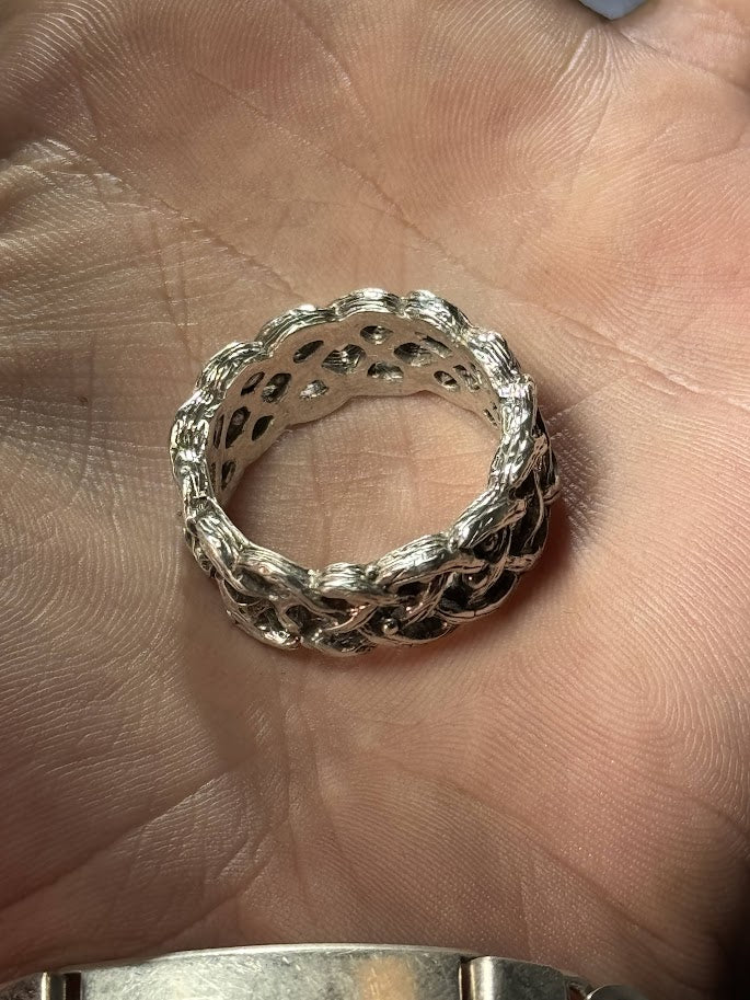Woven Core Ring -- Solid Silver