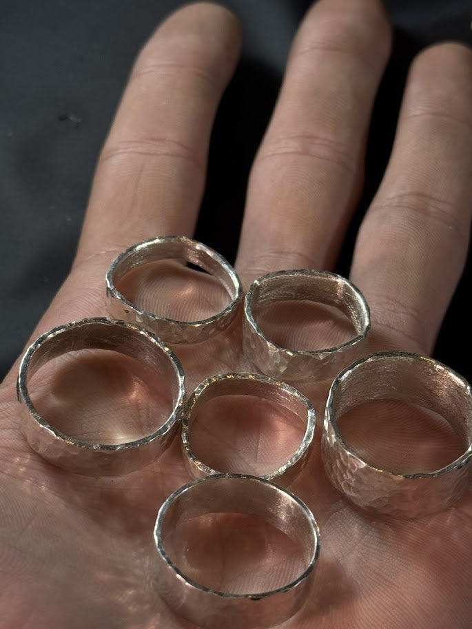 The Forge Collection – Hammered Solid Silver Bands