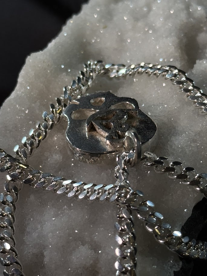 Anchor Skull Pendant -- Solid Silver