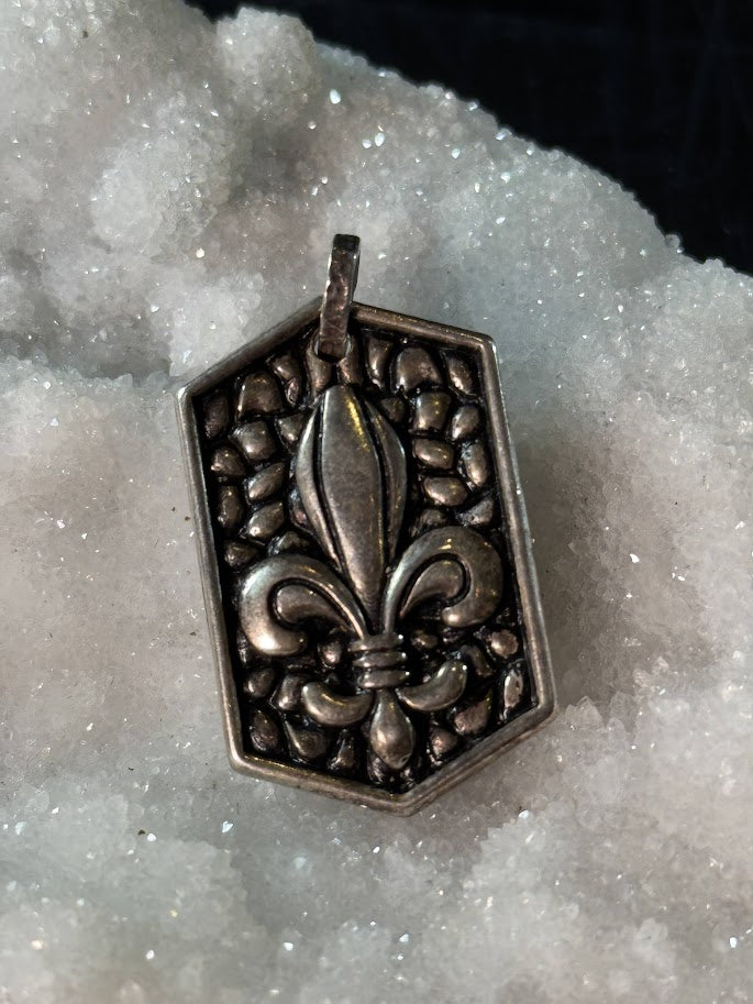 Fleur-de-Lis Emblem Pendant -- Solid Silver