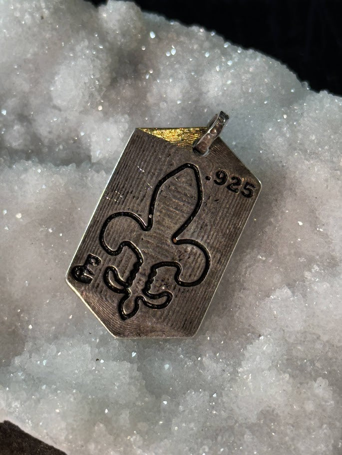 Fleur-de-Lis Emblem Pendant -- Solid Silver