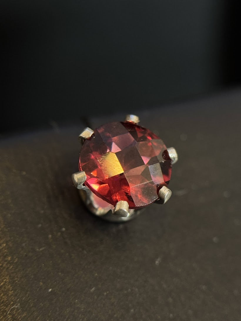 Fiery Garnet Stud Earrings