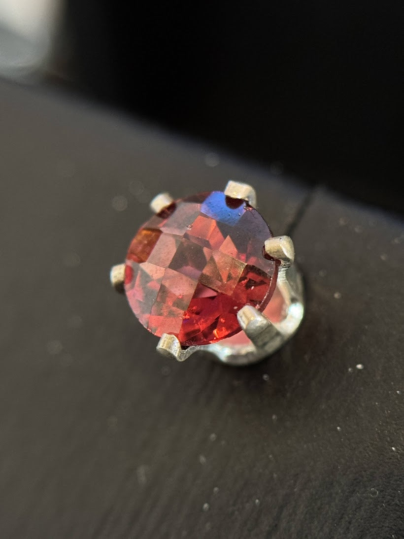 Fiery Garnet Stud Earrings
