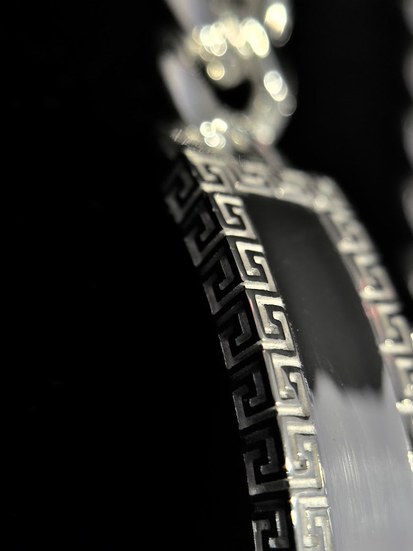 Cuban Greek Key ID Bracelet