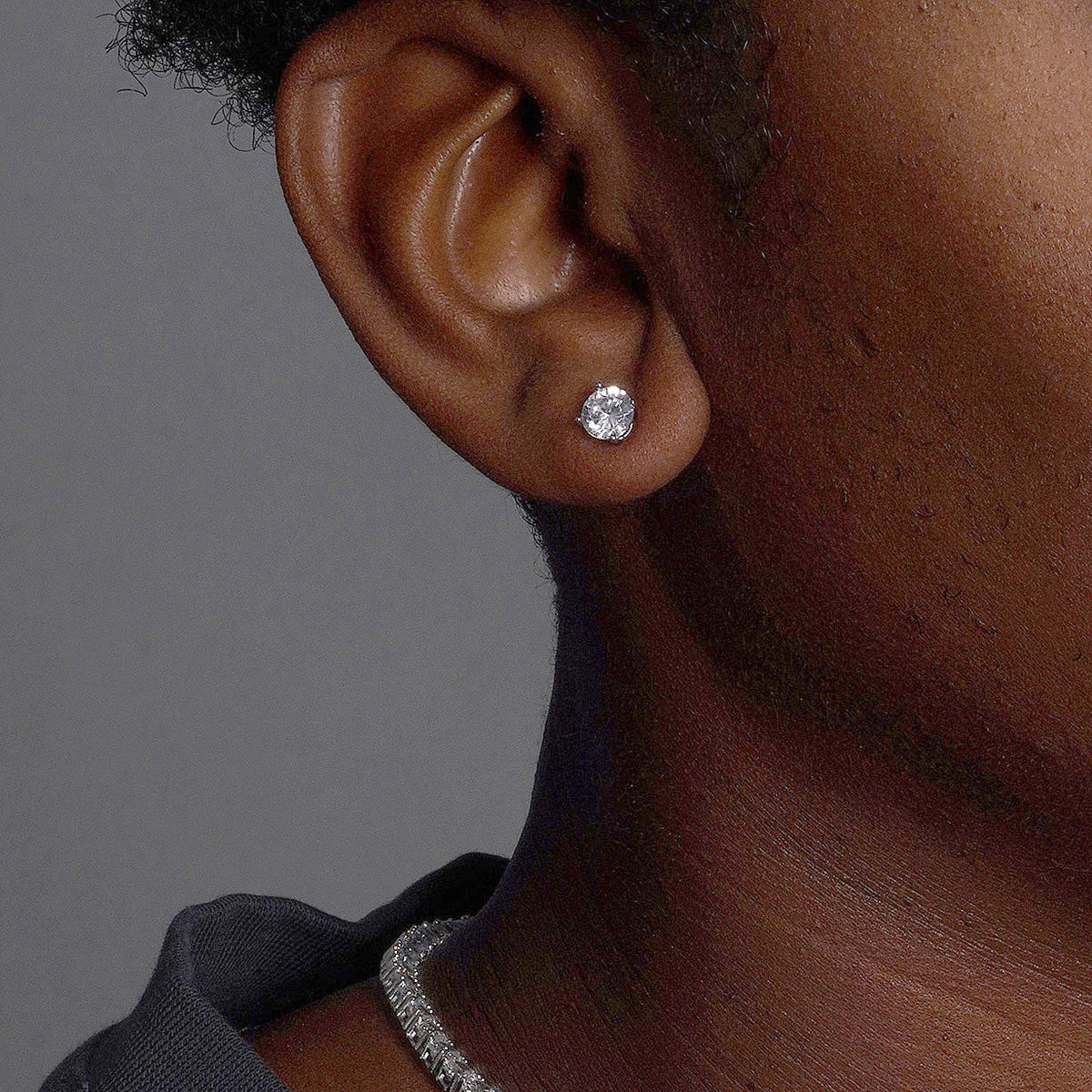Round CZ Stud Earrings