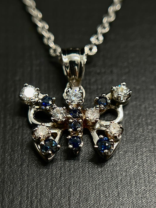 Discover the Elegance of Our Handmade 14K White Gold Butterfly Pendant