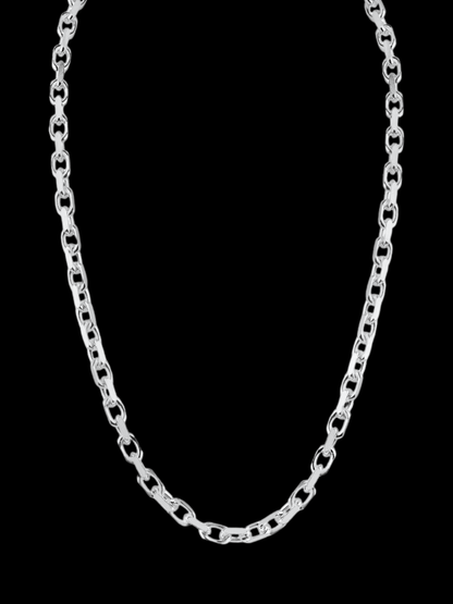 Sterling silver Forzatina chain — flat faceted links · Lukali & Co