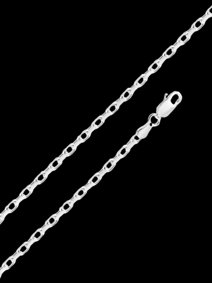 Sterling silver Forzatina chain — flat faceted links · Lukali & Co
