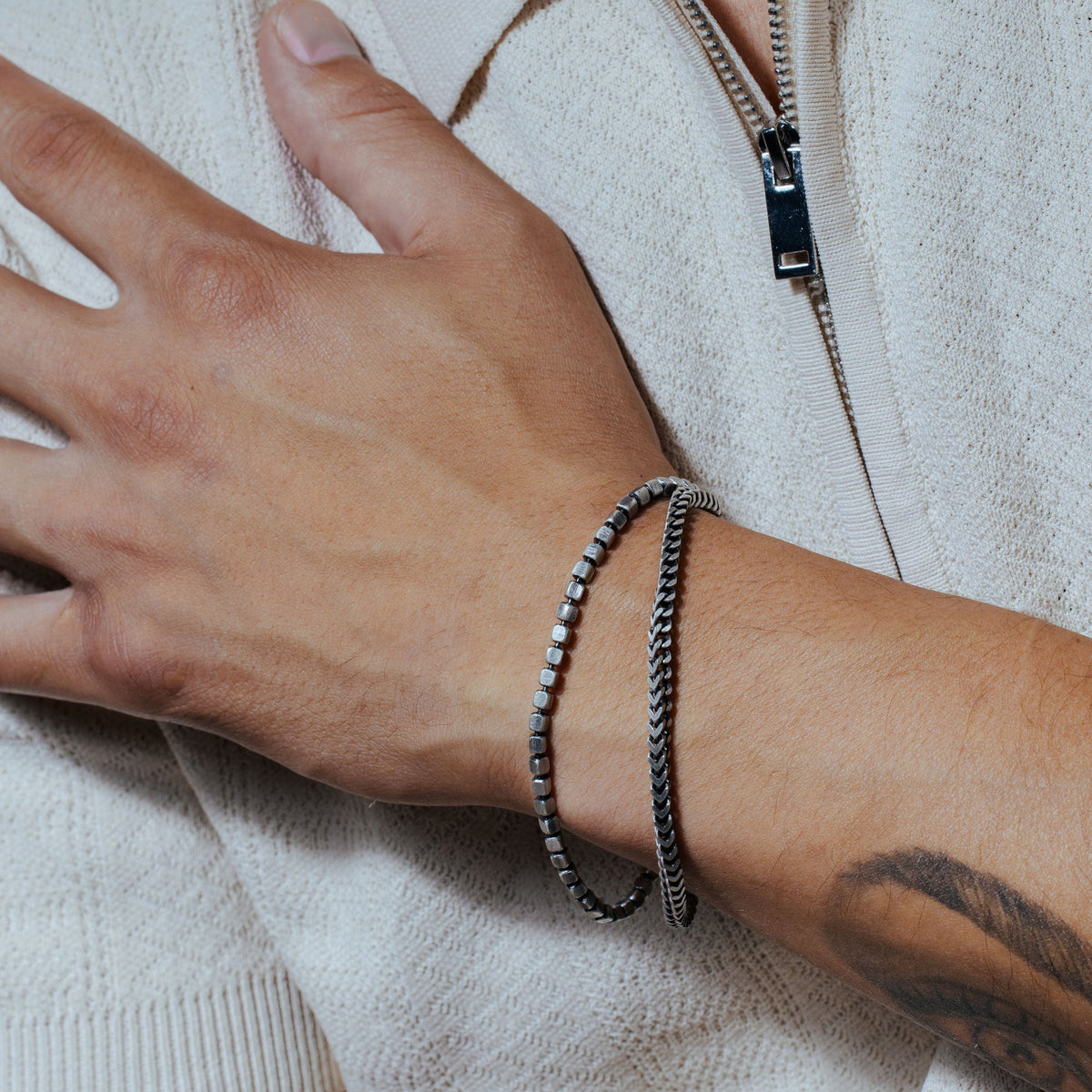 Gunmetal Two-Strand Bracelet