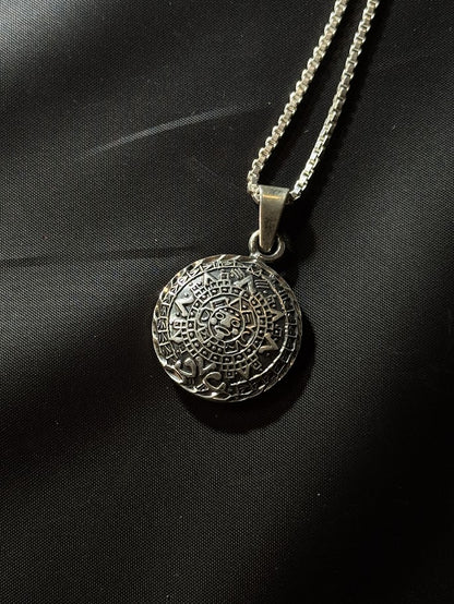 Aztec Calendar Pendant – Sterling Silver