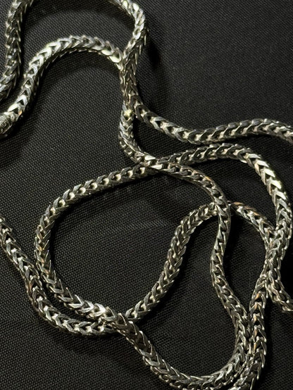 Sterling silver Franco chain — dense square-woven links · Lukali & Co