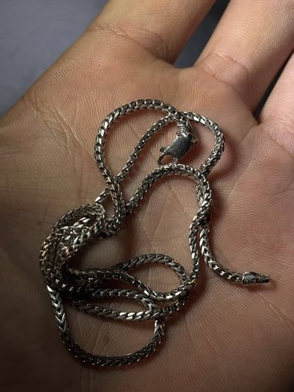 Sterling silver Franco chain — dense square-woven links · Lukali & Co
