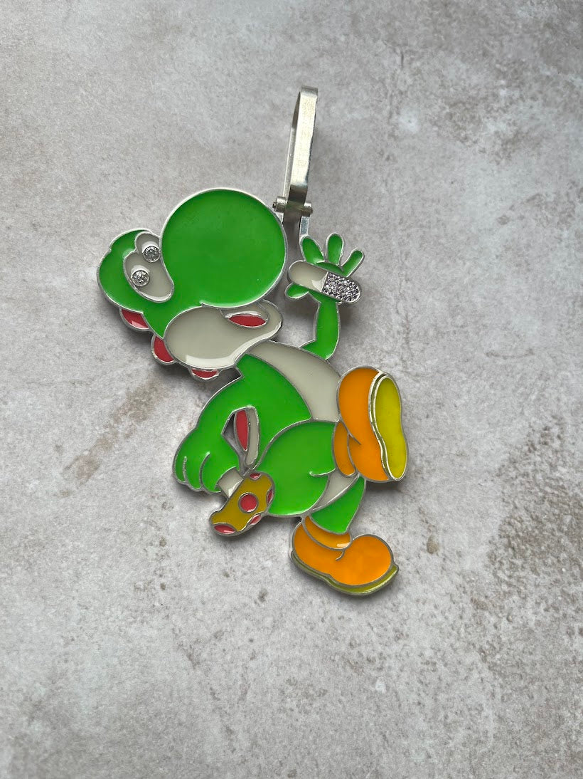 Custom Yoshi Pendant in Glow Enamel