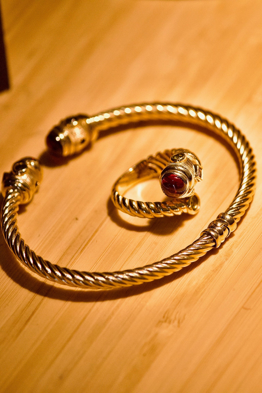 Gold cable cuff