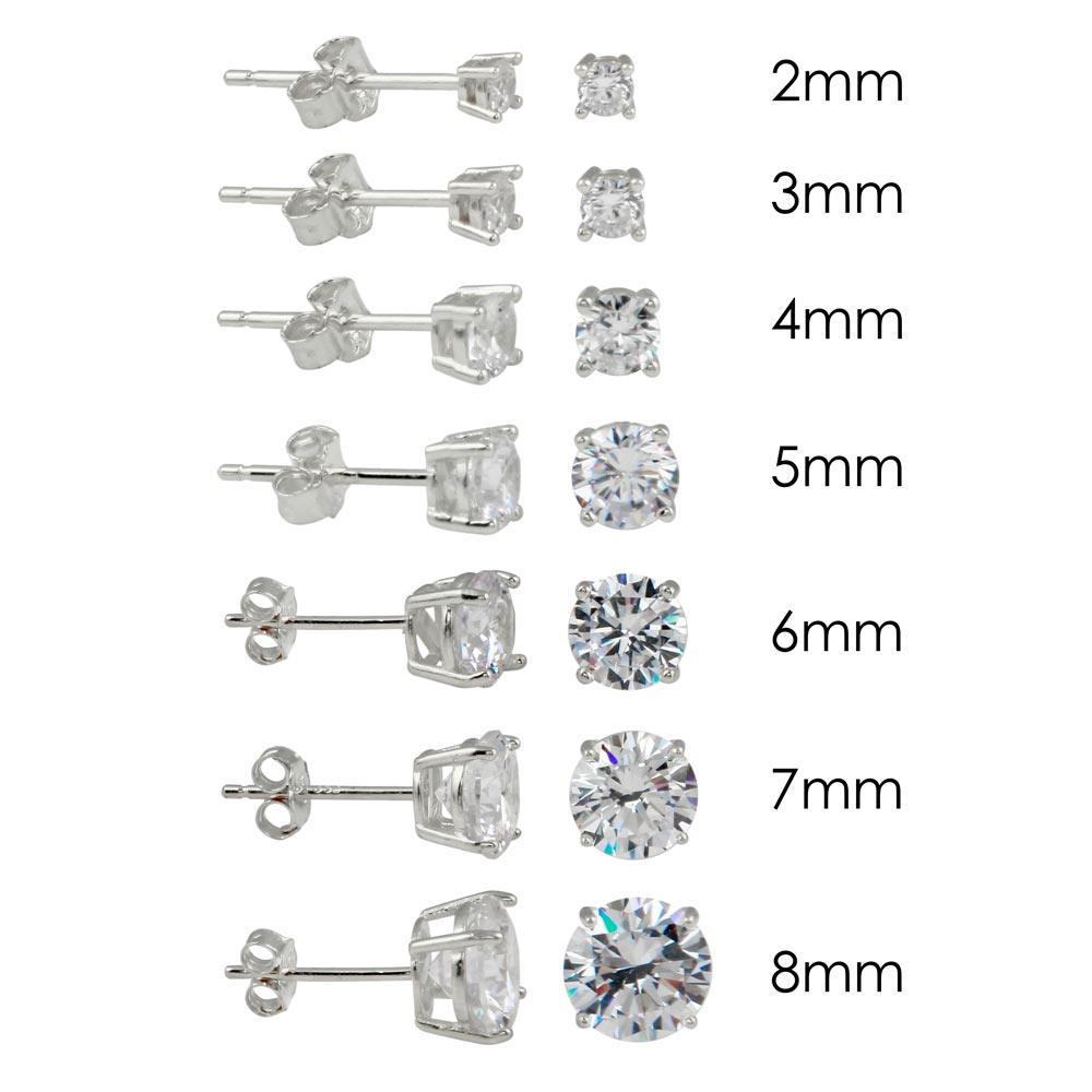 Round CZ Stud Earrings