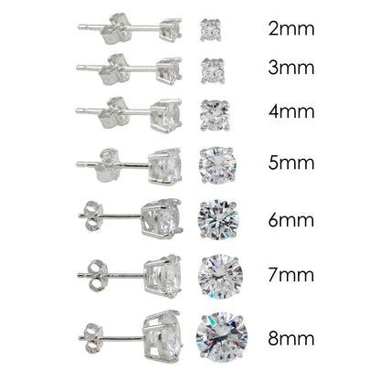 Round CZ Stud Earrings