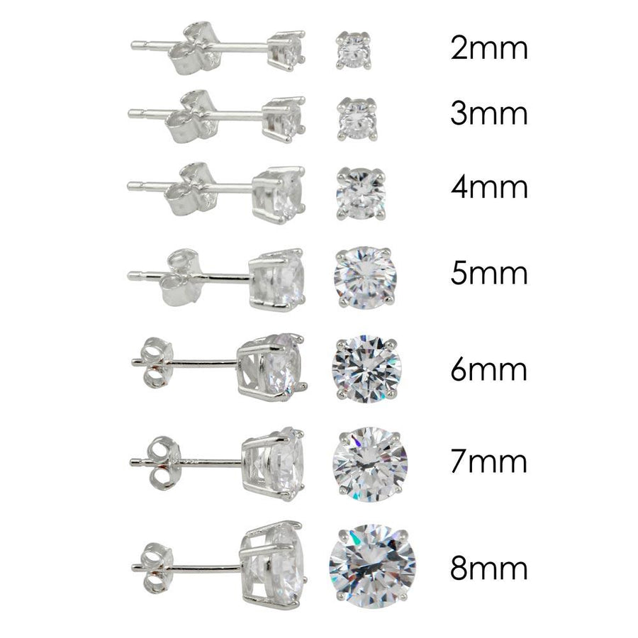 Round CZ Stud Earrings
