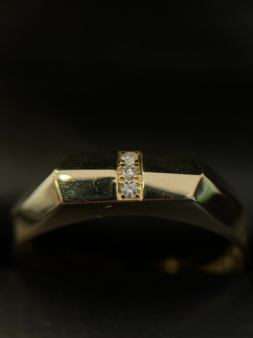 Mens 10K Gold Diamond Ring