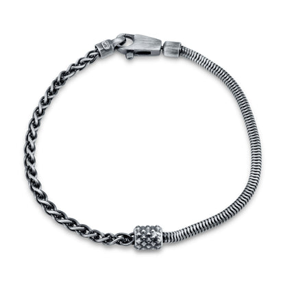 Gunmetal Snake and Wheat Bracelet