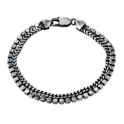 Gunmetal Two-Strand Bracelet