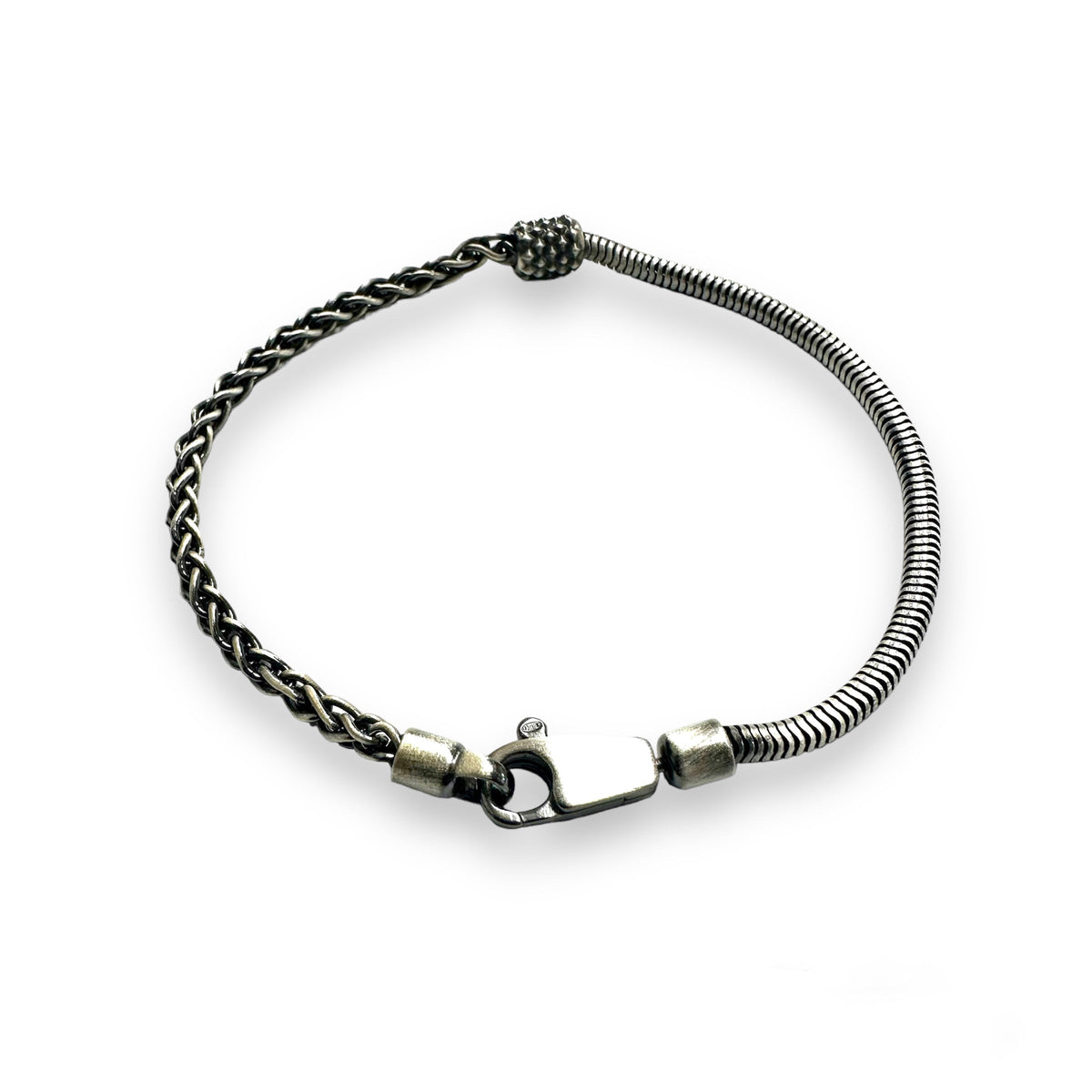Gunmetal Snake and Wheat Bracelet