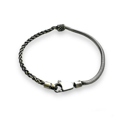 Gunmetal Snake and Wheat Bracelet